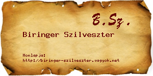 Biringer Szilveszter névjegykártya